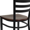 MoTak M120 Restaurant Chair w/ Ladder Back - Mahgony Wood Seat w/ Black Powder Coated Steel Frame thumbnail 8
