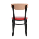 MoTak M124 Restaurant Dining Chair w/ Solid Back - Red Vinyl Seat w/ Black Steel Frame thumbnail 2