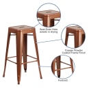 MoTak M127 Backless Bar Stool - Power Coated Steel, Copper thumbnail 4