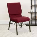 MoTak M128 Stackable Church Chair - Gold Steel Frame w/ Burgundy Polyester Back & Seat thumbnail 9