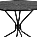 MoTak M131 35 1/4" Round Patio Table w/ (4) Round Back Arm Chairs - Steel, Black w/ Rainflower Design thumbnail 5