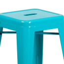 MoTak M132 Counter Height Backless Bar Stool - Power Coated Steel, Crystal Teal Blue thumbnail 4