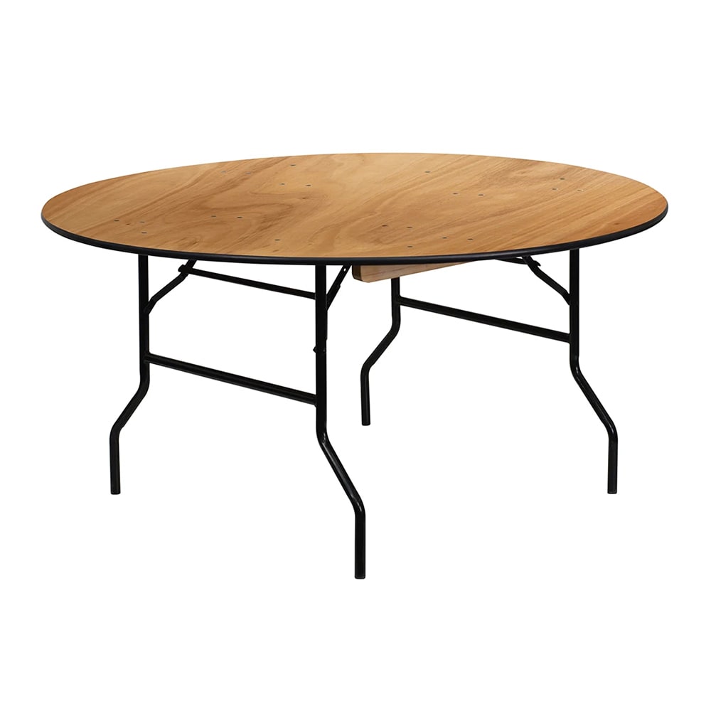MoTak M134 60" x 30"H Round Banquet Table w/ Plywood Top - Folding