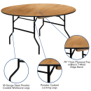 MoTak M134 60" x 30"H Round Banquet Table w/ Plywood Top - Folding thumbnail 3
