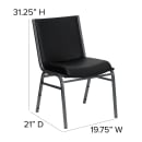 MoTak M136 Stackable Chair - Silver Steel Frame w/ Black Vinyl Back & Seat thumbnail 2