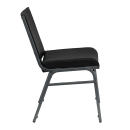 MoTak M136 Stackable Chair - Silver Steel Frame w/ Black Vinyl Back & Seat thumbnail 3