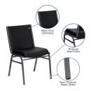 MoTak M136 Stackable Chair - Silver Steel Frame w/ Black Vinyl Back & Seat thumbnail 6