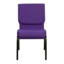MoTak M138 Stackable Church Chair - Gold Steel Frame w/ Purple Polyester Back & Seat thumbnail 4