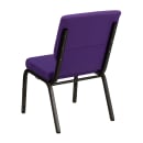 MoTak M138 Stackable Church Chair - Gold Steel Frame w/ Purple Polyester Back & Seat thumbnail 5