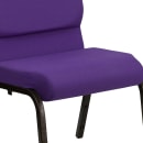 MoTak M138 Stackable Church Chair - Gold Steel Frame w/ Purple Polyester Back & Seat thumbnail 7