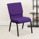 MoTak M138 Stackable Church Chair - Gold Steel Frame w/ Purple Polyester Back & Seat thumbnail 9