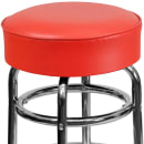 MoTak M139 Backless Swivel Bar Stool - Chrome w/ Red Vinyl Seat thumbnail 4