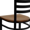 MoTak M140 Restaurant Chair w/ Ladder Back - Cherry Wood Seat w/ Black Powder Coated Steel Frame thumbnail 8