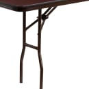 MoTak M143 96" x 18" Rectangular Folding Table - High Pressure Mahogany Laminate Top w/ Pedestal Legs thumbnail 4