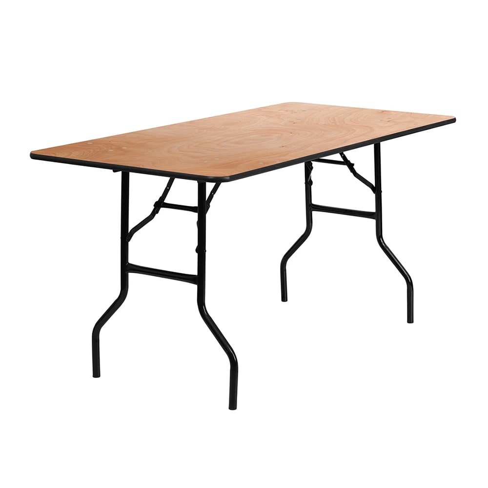 MoTak M144 Rectangular Folding Banquet Table - Plywood Tabletop, 60"W x 30"D x 30 1/4"H