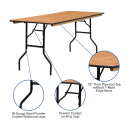 MoTak M145 Rectangular Folding Banquet Table - Plywood Tabletop, 72"W x 30"D x 30 1/4"H thumbnail 3