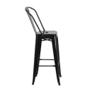 MoTak M146 Bar Stool w/ Curved Back - Powder Coated Steel, Black thumbnail 4