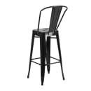 MoTak M146 Bar Stool w/ Curved Back - Powder Coated Steel, Black thumbnail 5