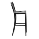 MoTak M147 Bar Stool w/ Vertical Slat Back - Powder Coated Steel, Black thumbnail 3