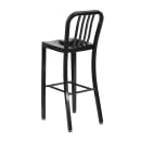 MoTak M147 Bar Stool w/ Vertical Slat Back - Powder Coated Steel, Black thumbnail 4