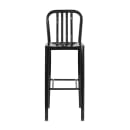 MoTak M147 Bar Stool w/ Vertical Slat Back - Powder Coated Steel, Black thumbnail 5