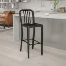 MoTak M147 Bar Stool w/ Vertical Slat Back - Powder Coated Steel, Black thumbnail 9