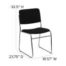 MoTak M149 Stackable Chair - Chrome Steel Frame w/ Black Fabric Back & Seat thumbnail 2