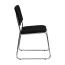 MoTak M149 Stackable Chair - Chrome Steel Frame w/ Black Fabric Back & Seat thumbnail 4