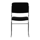 MoTak M149 Stackable Chair - Chrome Steel Frame w/ Black Fabric Back & Seat thumbnail 5