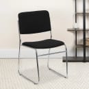 MoTak M149 Stackable Chair - Chrome Steel Frame w/ Black Fabric Back & Seat thumbnail 9