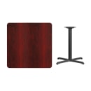 MoTak M151 36" Square Dining Height Table - Cast Iron Base w/ Mahogany Laminate Top thumbnail 2