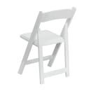 MoTak M154 Folding Chair w/ White Vinyl Back & Seat - White Beechwood Frame, Indoor/Outdoor thumbnail 4