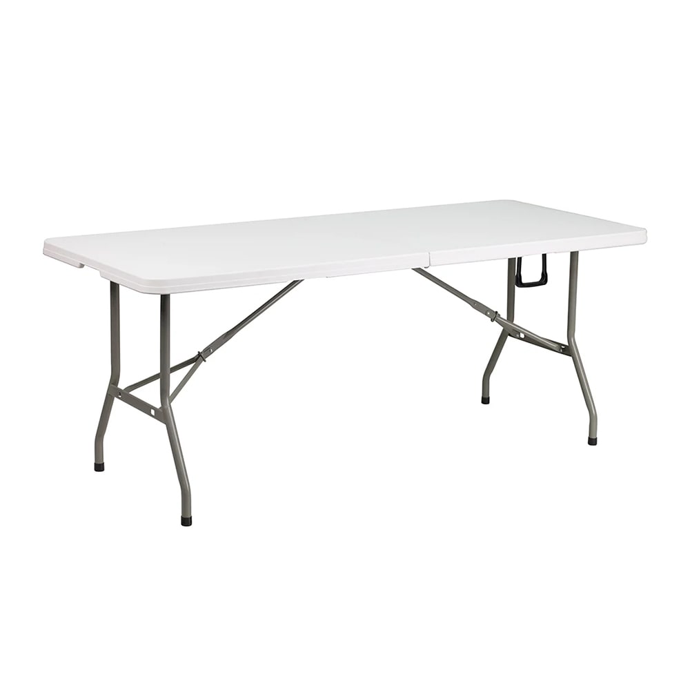 MoTak M157 Rectangular Folding Table w/ Granite White Plastic Top - Indoor/Outdoor, 72"W x 30"D x 29"H