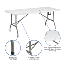 MoTak M157 Rectangular Folding Table w/ Granite White Plastic Top - Indoor/Outdoor, 72"W x 30"D x 29"H thumbnail 6