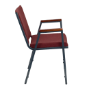 MoTak M160 Stackable Chair - Silver Steel Frame w/ Burgundy Patterned Polyester Back & Seat thumbnail 4