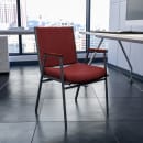 MoTak M160 Stackable Chair - Silver Steel Frame w/ Burgundy Patterned Polyester Back & Seat thumbnail 9