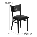 MoTak M161 Restaurant Chair w/ Coffee Cutout - Black Powder Coated Steel Frame w/ Black Vinyl Seat thumbnail 2