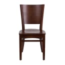 MoTak M162 Restaurant Chair w/ Solid Back - Walnut Finished Beechwood thumbnail 4