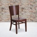 MoTak M162 Restaurant Chair w/ Solid Back - Walnut Finished Beechwood thumbnail 5