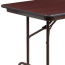 MoTak M163 72" x 30" Rectangular Folding Table w/ High Pressure Mahogany Laminate Top - Pedestal Legs thumbnail 6