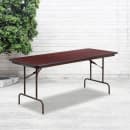 MoTak M163 72" x 30" Rectangular Folding Table w/ High Pressure Mahogany Laminate Top - Pedestal Legs thumbnail 8