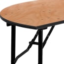 MoTak M164 48" x 24" Half Round Banquet Table w/ Plywood Top - Folding, Powder Coated Steel Wishbone Legs thumbnail 6