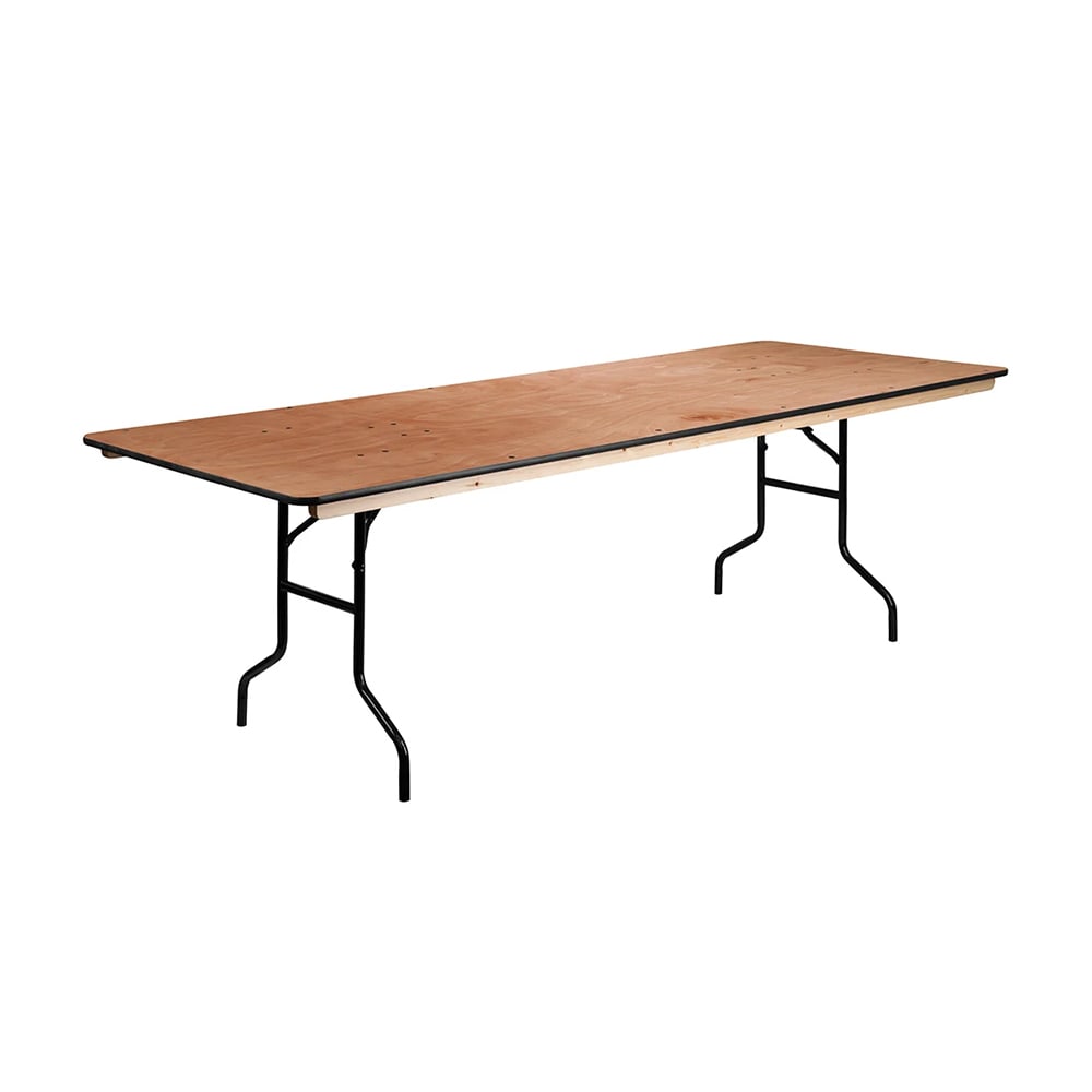 MoTak M166 Rectangular Folding Banquet Table - Hardwood Tabletop, 96"W x 36"D x 30"H