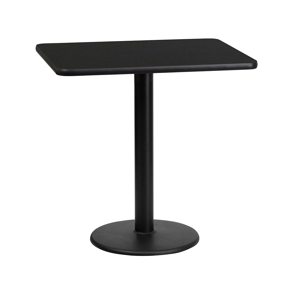MoTak M167 Rectangular Dining Height Table - 30"W x 24"D, Cast Iron Base w/ Black Laminate Top