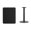 MoTak M167 Rectangular Dining Height Table - 30"W x 24"D, Cast Iron Base w/ Black Laminate Top thumbnail 2