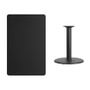 MoTak M168 Rectangular Dining Height Table - 48"W x 30"D, Powder Coated Cast Iron Base w/ Black Laminate Top thumbnail 2
