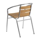 MoTak M170 Stackable Armchair w/ Faux Teak Ladder Back & Seat - Aluminum Frame, Indoor/Outdoor thumbnail 4