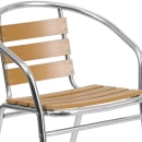 MoTak M170 Stackable Armchair w/ Faux Teak Ladder Back & Seat - Aluminum Frame, Indoor/Outdoor thumbnail 7