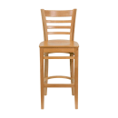 MoTak M174 Bar Stool w/ Natural Wood Ladder Back, Wood Seat thumbnail 2
