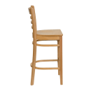 MoTak M174 Bar Stool w/ Natural Wood Ladder Back, Wood Seat thumbnail 3